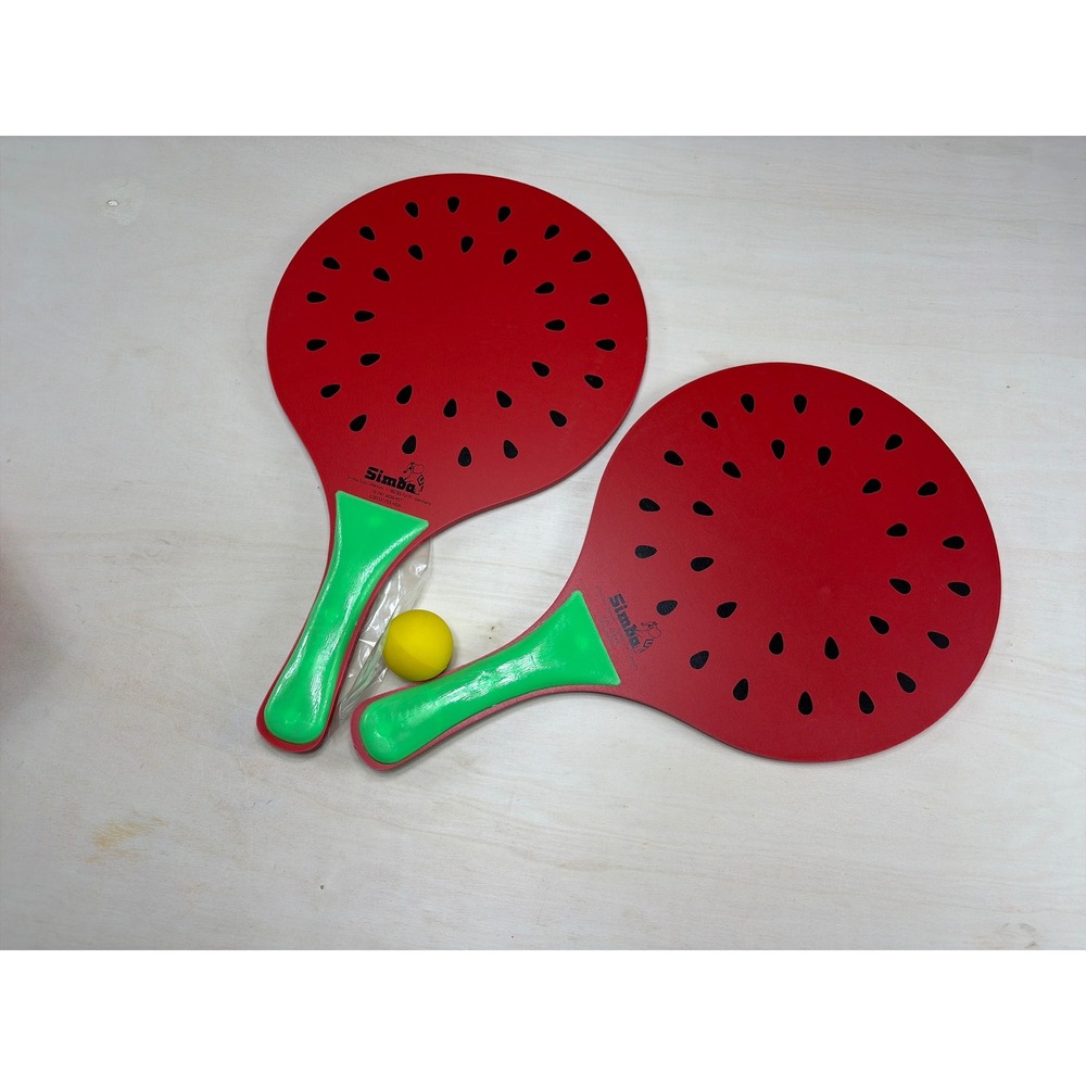Simba Toys Watermelon Wooden Paddle Ball Set Beach Game Red Green 15 Inch